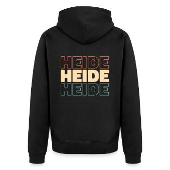 Deutsche Stadt Heide Schleswigholstein - Unisex Premium Bio Zip Hoodie - Schwarz - Hinten - Nico (187cm)