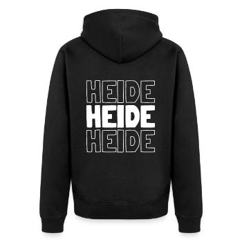 Deutsche Stadt Heide Schleswigholstein - Unisex Premium Bio Zip Hoodie - Schwarz - Hinten - Nico (187cm)