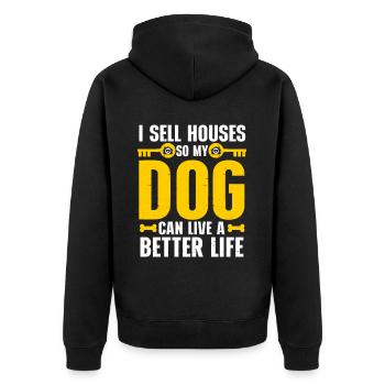 Je vends des maisons pour que mon chien puisse vivre une vie meilleure - Veste à capuche bio Premium Unisexe - noir - Dos - Nico (187cm)