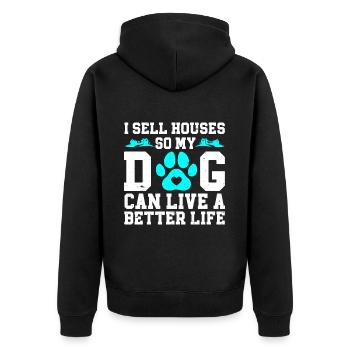 Je vends des maisons pour que mon chien puisse vivre une vie meilleure - Veste à capuche bio Premium Unisexe - noir - Dos - Nico (187cm)