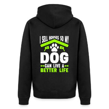 Je vends des maisons pour que mon chien puisse vivre une vie meilleure - Veste à capuche bio Premium Unisexe - noir - Dos - Nico (187cm)