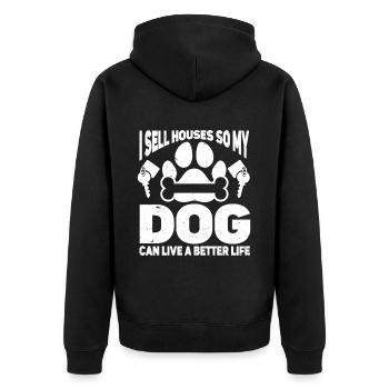 Je vends des maisons pour que mon chien puisse vivre une vie meilleure - Veste à capuche bio Premium Unisexe - noir - Dos - Nico (187cm)