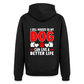 Je vends des maisons pour que mon chien puisse vivre une vie meilleure - Veste à capuche bio Premium Unisexe - noir - Dos - Nico (187cm)
