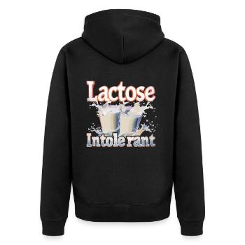 Tolérant au lactose ou intolérant au lactose - Veste à capuche bio Premium Unisexe - noir - Dos - Nico (187cm)