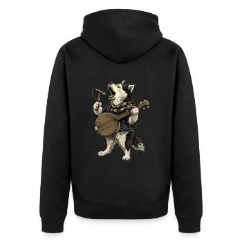 Alaskan Malamute Chien Joueur de Banjo Bluegrass - Veste à capuche bio Premium Unisexe - noir - Dos - Nico (187cm)