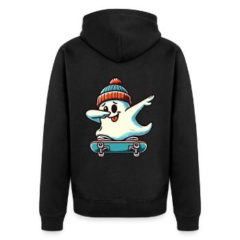 Skateboaring Dabbing Ghost Skateboard Dab - Veste à capuche bio Premium Unisexe - noir - Dos - Nico (187cm)
