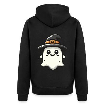 Lustiger Hexen Geist Gespenstische Party - Unisex Premium Bio Zip Hoodie - Schwarz - Hinten - Nico (187cm)