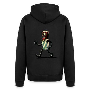 Unheimliches Popcorn Für Gruselfilme Halloween - Unisex Premium Bio Zip Hoodie - Schwarz - Hinten - Nico (187cm)