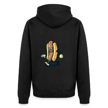 Creepy Hot Dog For Scary Movies Delicious Halloween - Unisex Premium Organic Zip Hoodie - black - Back - Nico (187cm)