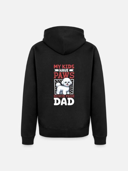 Bichon Frisé Papa - Unisex Premium Bio Zip Hoodie - Schwarz
