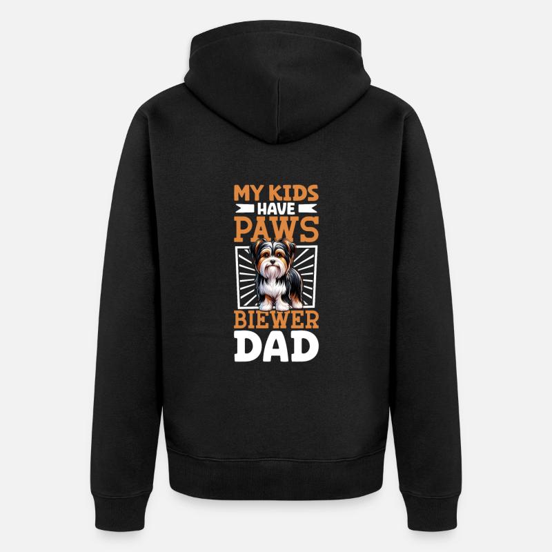 Biewer Terrier Papa - Veste à capuche bio Premium Unisexe - noir