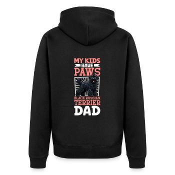 Terrier noir russe papa - Veste à capuche bio Premium Unisexe - noir - Dos - Nico (187cm)