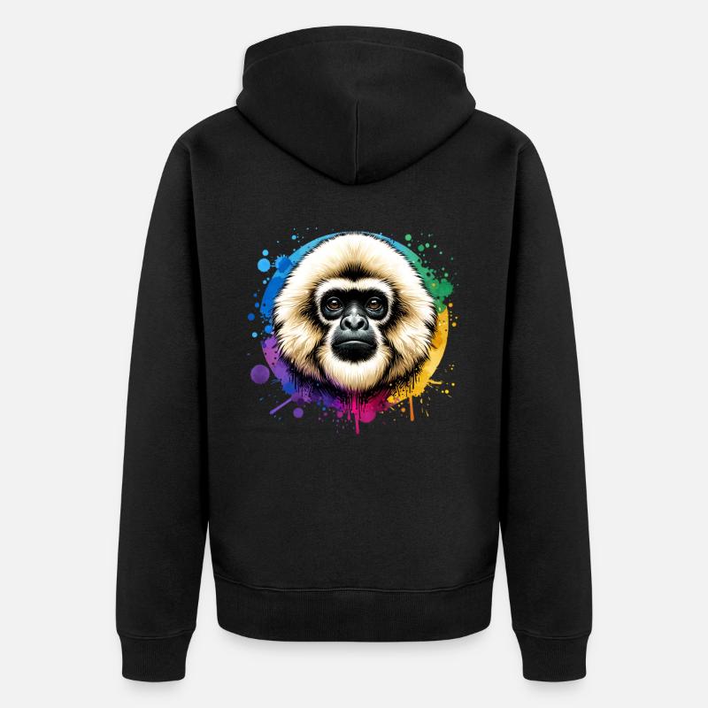 Gibon à crête - Veste à capuche bio Premium Unisexe - noir