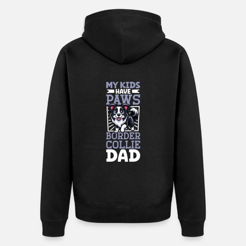 Border Collie papa - Veste à capuche bio Premium Unisexe - noir