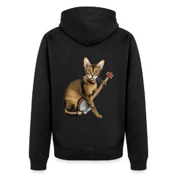 Oriental Shorthair Cat Bluegrass Banjo Games - Unisex Premium Organic Zip Hoodie - black - Back - Nico (187cm)