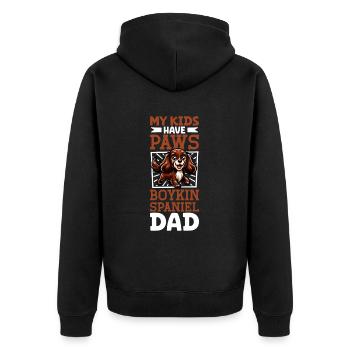 Boykin Spaniel Dad - Unisex Premium Organic Zip Hoodie - black - Back - Nico (187cm)