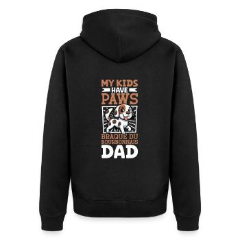 Braque du Bourbonnais Papa - Unisex Premium Bio Zip Hoodie - Schwarz - Hinten - Nico (187cm)