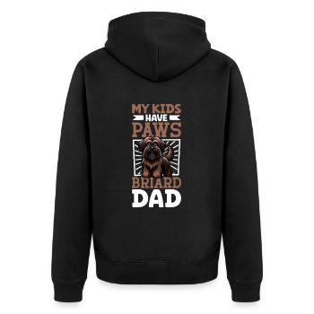 Briard Papa - Unisex Premium Organic Zip Hoodie - black - Back - Nico (187cm)
