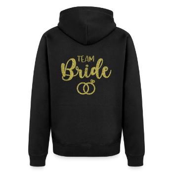 Spinster - Unisex Premium Organic Zip Hoodie - black - Back - Nico (187cm)