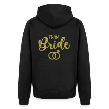 Junggesellin Jungesellinnenabschied Braut - Unisex Premium Bio Zip Hoodie - Schwarz - Hinten - Nico (187cm)