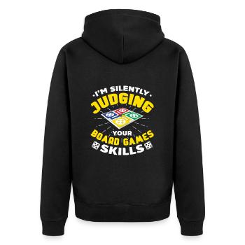 Brettspiel Brettspiele Spieleabend Spiele Geschenk - Unisex Premium Bio Zip Hoodie - Schwarz - Hinten - Nico (187cm)