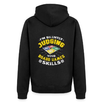 Board game - Unisex Premium Organic Zip Hoodie - black - Back - Nico (187cm)