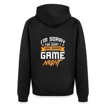 Brettspiel Brettspiele Spieleabend Spiele Geschenk - Unisex Premium Bio Zip Hoodie - Schwarz - Hinten - Nico (187cm)