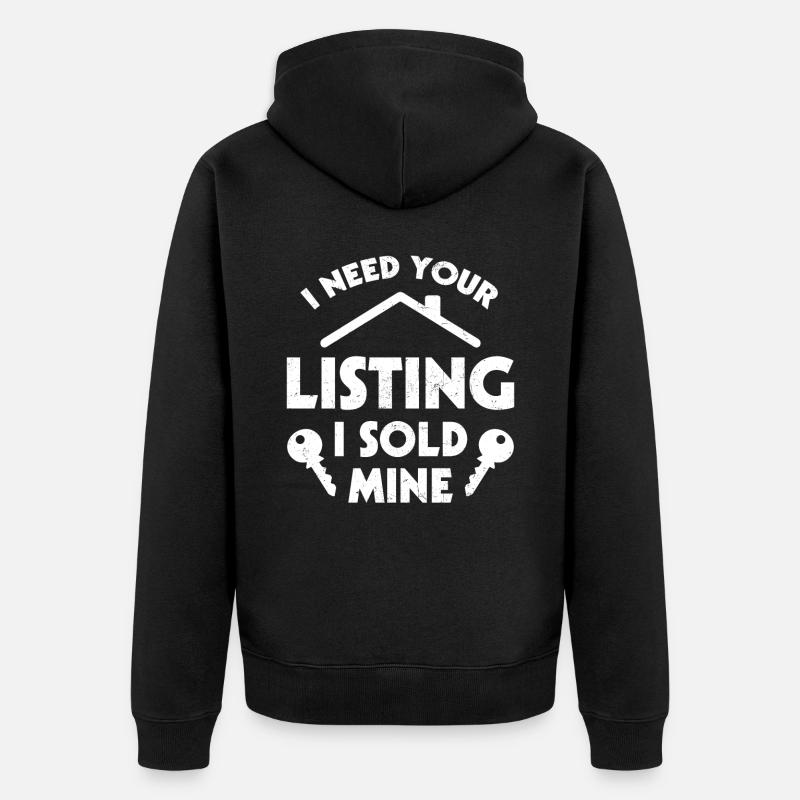 Agent immobilier - Veste à capuche bio Premium Unisexe - noir