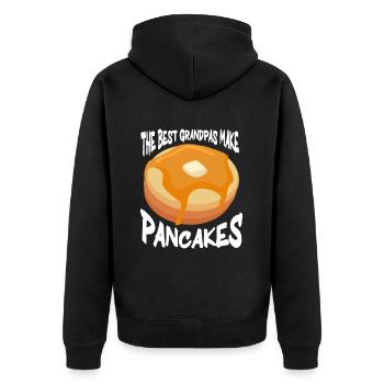 The Best Grandpas Make Pancakes Pancake Maker - Unisex Premium Organic Zip Hoodie - black - Back - Nico (187cm)