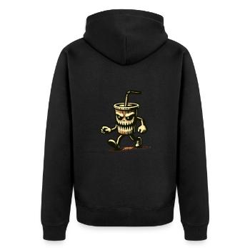 Scary drinking cup Drinks for scary movies - Unisex Premium Organic Zip Hoodie - black - Back - Nico (187cm)