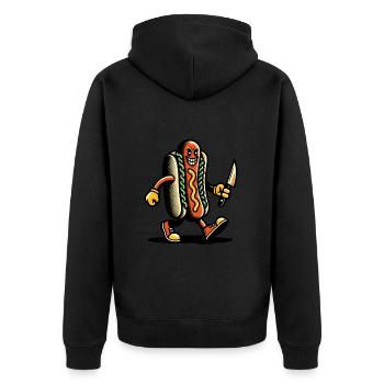 Psycho Hotdog Delicious Halloween Design pour - Veste à capuche bio Premium Unisexe - noir - Dos - Nico (187cm)