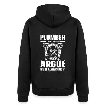 Drôle Je suis plombier - Veste à capuche bio Premium Unisexe - noir - Dos - Nico (187cm)
