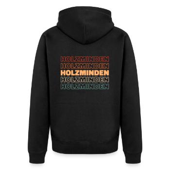 German city Holzminden, Lower Saxony - Unisex Premium Organic Zip Hoodie - black - Back - Nico (187cm)