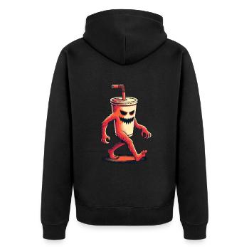 Unheimlicher Monster Trinkbecher Getränke - Unisex Premium Bio Zip Hoodie - Schwarz - Hinten - Nico (187cm)