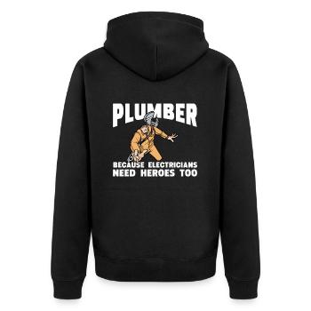 Drôle Je suis plombier - Veste à capuche bio Premium Unisexe - noir - Dos - Nico (187cm)