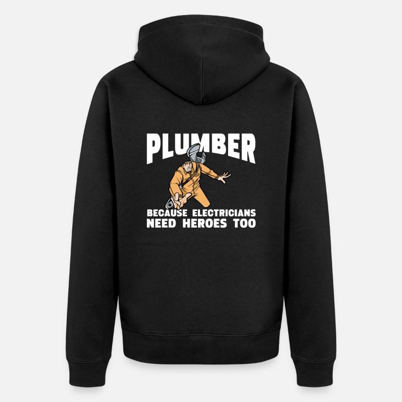 Drôle Je suis plombier - Veste à capuche bio Premium Unisexe - noir