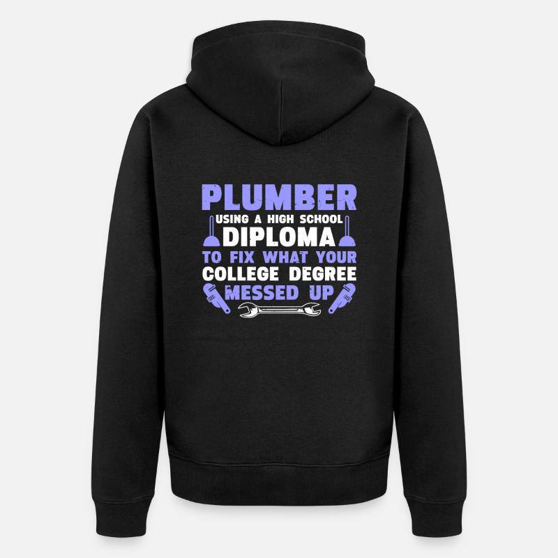 Drôle Je suis plombier - Veste à capuche bio Premium Unisexe - noir