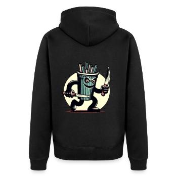 Scary Psycho Drinking Cup Drinks - Unisex Premium Organic Zip Hoodie - black - Back - Nico (187cm)