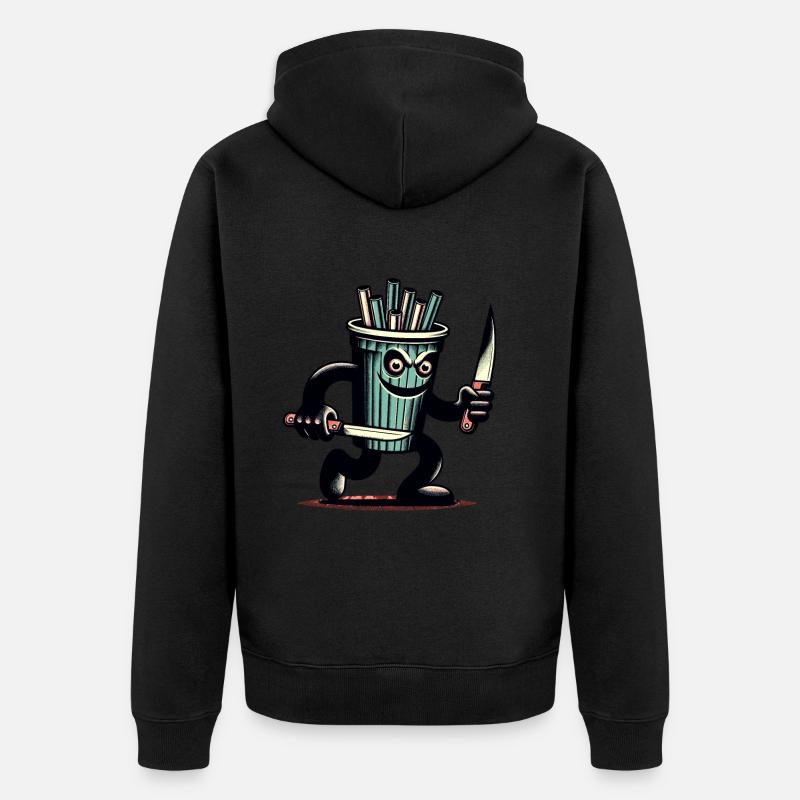 Unheimlicher Psycho Trinkbecher Getränke - Unisex Premium Bio Zip Hoodie - Schwarz
