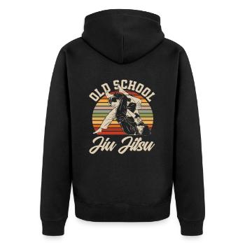 Style rétro Jiu Jitsu à l’ancienne - Veste à capuche bio Premium Unisexe - noir - Dos - Nico (187cm)