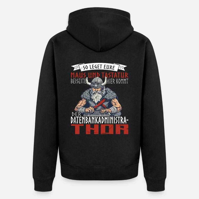 Datenbankadministrathor Codierung Datenanalyst - Unisex Premium Bio Zip Hoodie - Schwarz