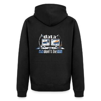 Daten Oder Es Passierte Nicht Big Data - Unisex Premium Bio Zip Hoodie - Schwarz - Hinten - Nico (187cm)