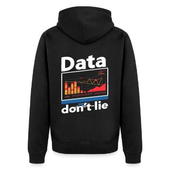 Daten Oder Es Passierte Nicht Big Data - Unisex Premium Bio Zip Hoodie - Schwarz - Hinten - Nico (187cm)
