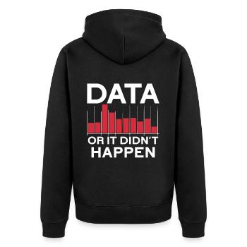 Daten Oder Es Passierte Nicht Big Data - Unisex Premium Bio Zip Hoodie - Schwarz - Hinten - Nico (187cm)