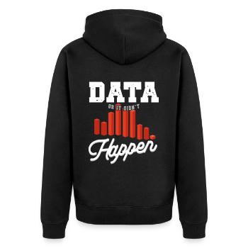 Daten Oder Es Passierte Nicht Big Data - Unisex Premium Bio Zip Hoodie - Schwarz - Hinten - Nico (187cm)