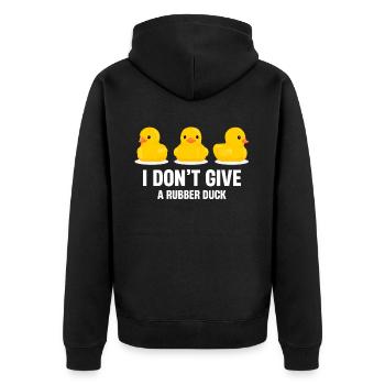 Lifeguard Funny Rubber Duck for Kids - Unisex Premium Organic Zip Hoodie - black - Back - Nico (187cm)
