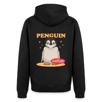 Pinguin Baby süße Pinguine Geschenk - Unisex Premium Bio Zip Hoodie - Schwarz - Hinten - Nico (187cm)