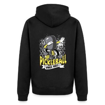 Pickleball Pickleball Pickleball Vibes uniquement - Veste à capuche bio Premium Unisexe - noir - Dos - Nico (187cm)
