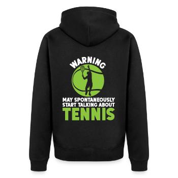 Avertissement de raquette de joueur de tennis drôle - Veste à capuche bio Premium Unisexe - noir - Dos - Nico (187cm)