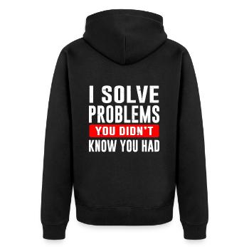 Law Lawyer - Unisex Premium Bio Zip Hoodie - Schwarz - Hinten - Nico (187cm)